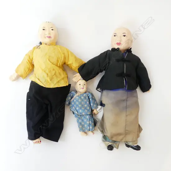 THREE VINTAGE ORIENTAL DOLLS