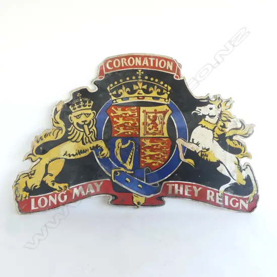 CORONATION CUT OUT SIGN 'LONG MAY THEY REIGN' 480x740mm