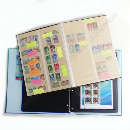 2 STAMP ALBUMS: NZ small COLLECTION includes 1898 to decimal + SYDNEY 2000 OLYMPIC GAMES AUSTRALIAN GOLD MEDALISTS ALBUM