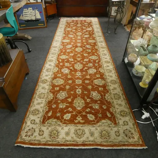 HAND KNOTTED WOOL PILE RUG 4100x1250mm