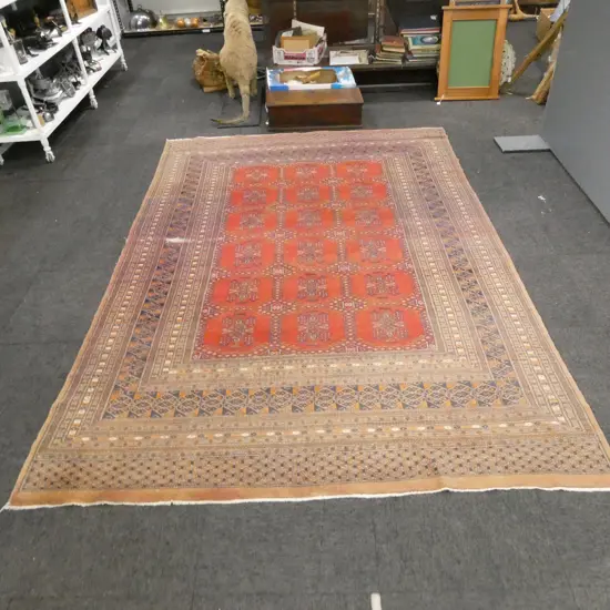HAND KNOTTED WOOL PILE RUG 2750x1920mm some wear