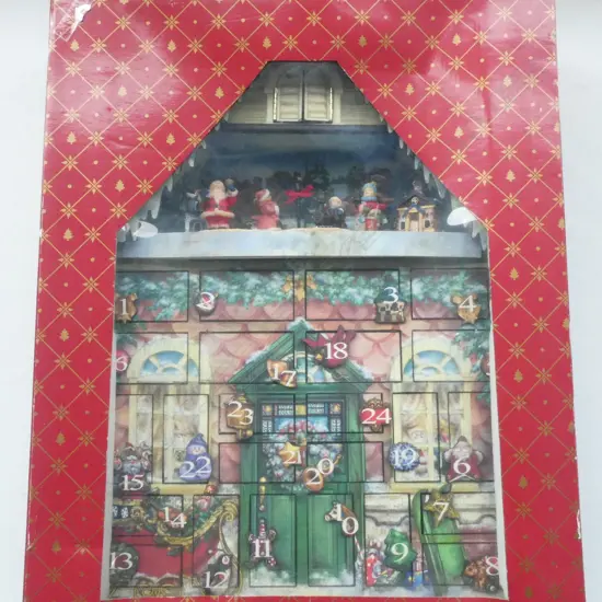 VINTAGE SWISS CHALET MUSICAL CHRISTMAS ADVENT CALENDAR, BOXED