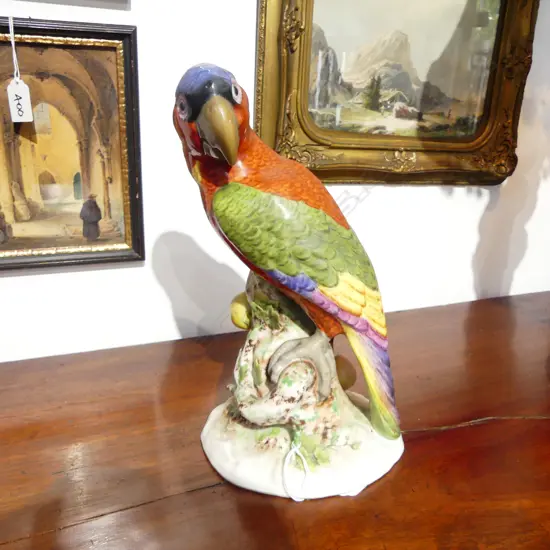 GERMAN PORCELAIN PARROT H.270mm...
