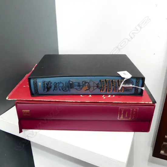 2 CASED BOOKS 'H.M. BARK ENDEAVOUR' & 'CAPTAIN COOKS VOYAGES 1768-1779' + RED FOLIO