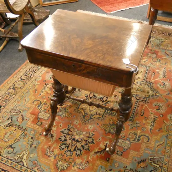 VICTORIAN MAHOGANY SEWING TABLE 540x385x705mm