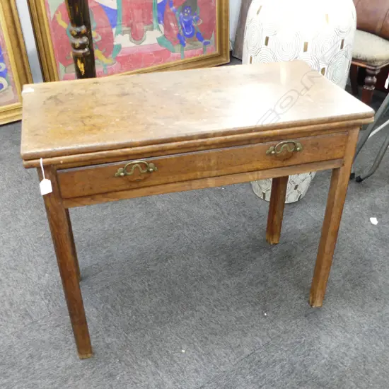 GEORGIAN OAK FOLDING SUPPER TABLE 850x410x700mm MARKED TO TOP