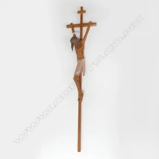VINTAGE WOODEN CRUCIFIX H.810mm
