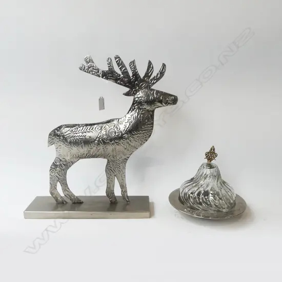 REINDEER DECORATION H.430mm + LIDDED DISH