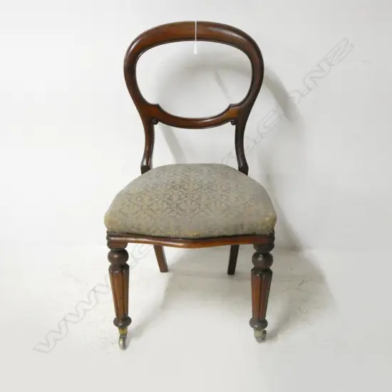 VICTORIAN BALLOON BACK ARMCHAIR, SPRUNG SEAT