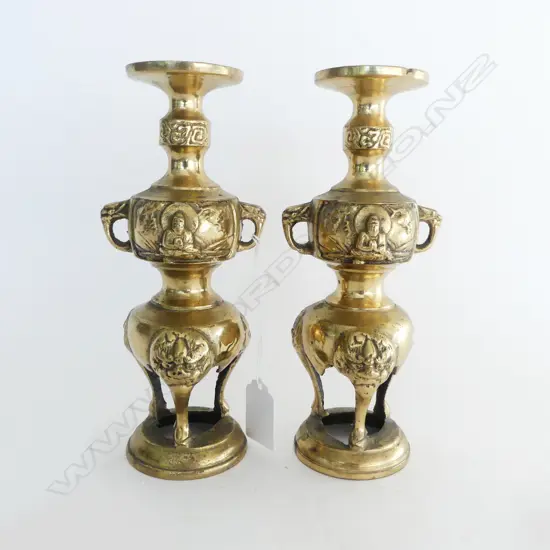 PR JAPANESE BRASS CANDLESTANDS H.190mm