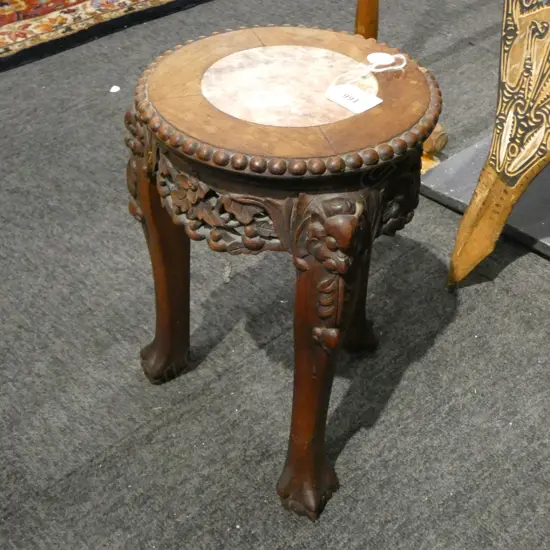 ORIENTAL CARVED WOODEN VASE STAND H.320mm