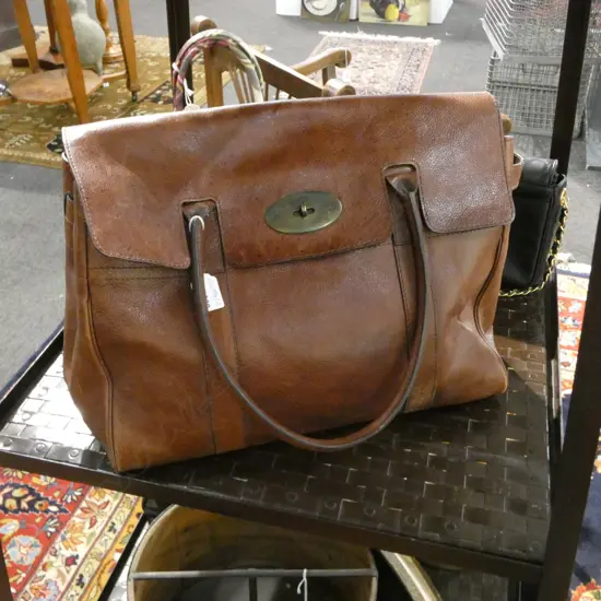 MULBERRY LEATHER HAND BAG W.400mm