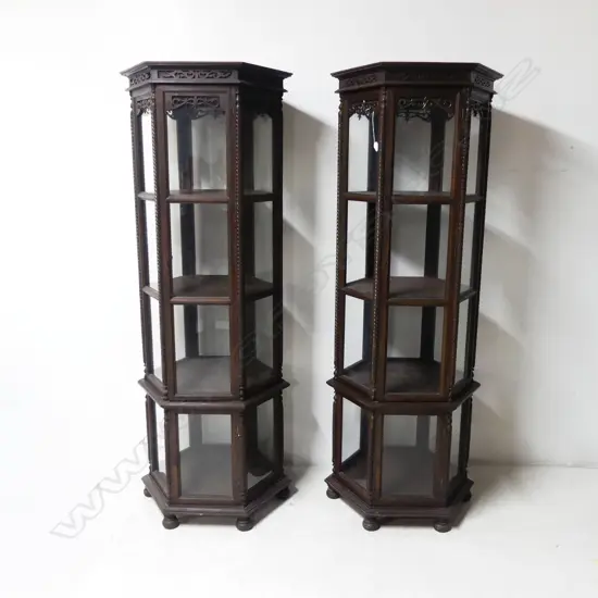 PR 6 SIDED GLAZED DISPLAY CABINETS 710x610x1870mm (GLASS MISSING)