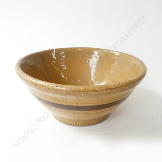 (3204) OLD CRACKLE GLAZE POTTERY MIXING BOWL Dia.255mm