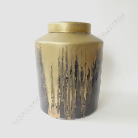 LG LIDDED JAR H.355mm GOLD GLAZE