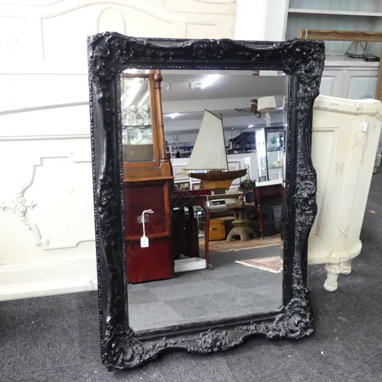 LG MIRROR, ORNATE BLACK FRAME 1100x800mm
