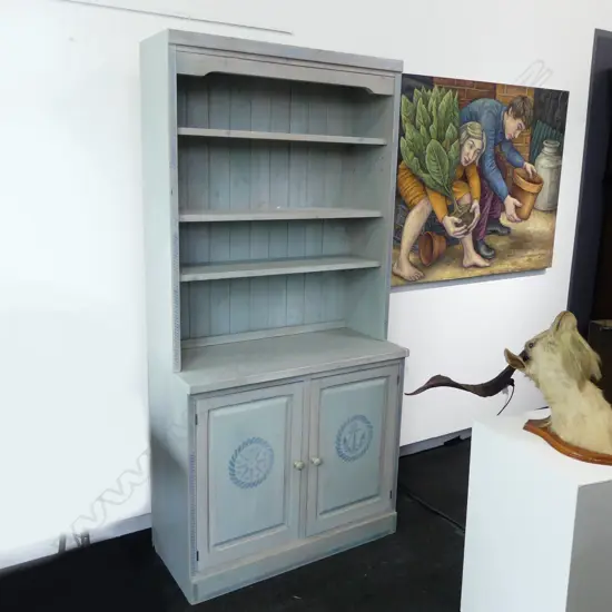 BLUE PAINTED PINE WELSH DRESSER 970x450x2000mm