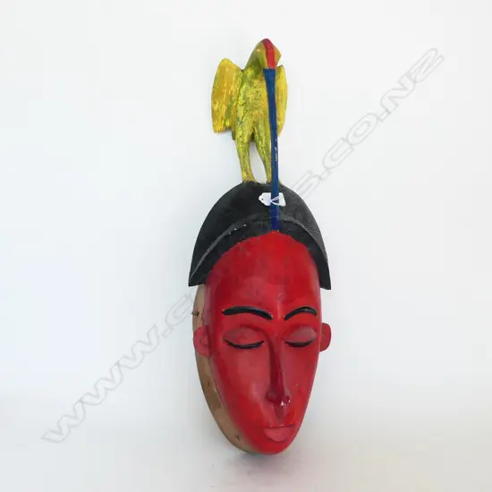 CARVED WOODEN AFRICAN MASK H.600mm