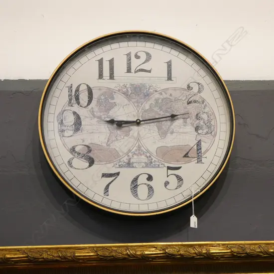 LG DECORATIVE WORLD MAP WALL CLOCK 600mm dia