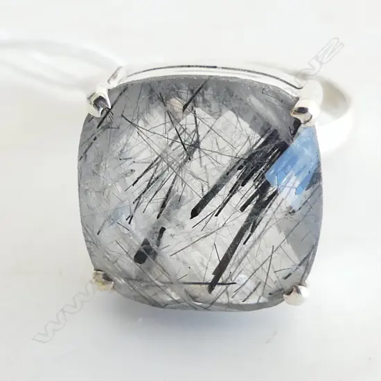 STG & BLACK RUTILE RING