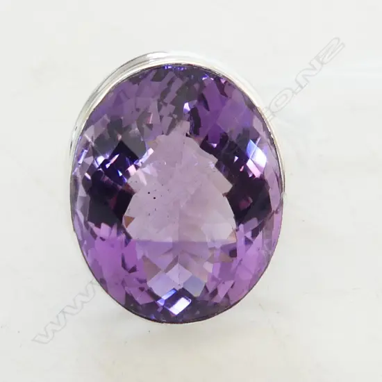 STG & LARGE AMETHYST RING