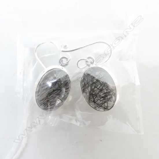STG & BLACK RUTILE EARRINGS