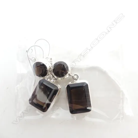 STG & SMOKY TOPAZ HANGING EARRINGS