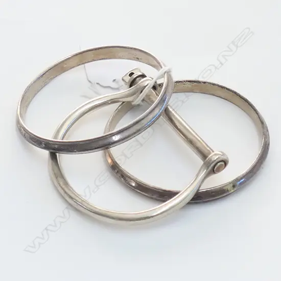 2 STG SILVER BRACELETS 68 GM + MIANSAI SCREW CUFF