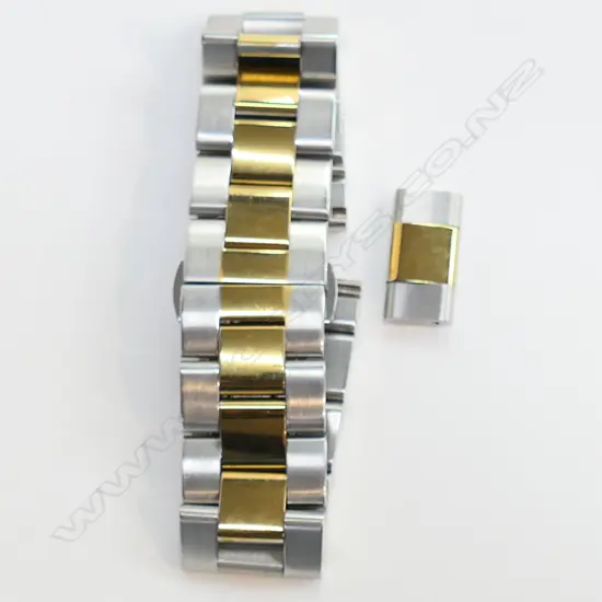 GENTS S/STEEL AND GOLD PLATE WATCH BRACELET 22MM WIDE