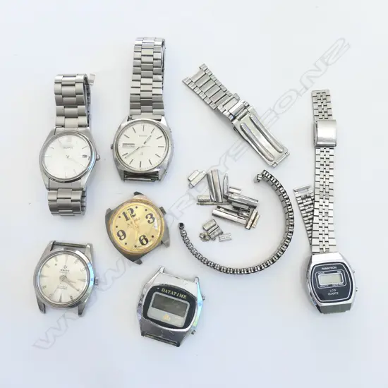 6 GENTS WRIST WATCHES; SEIKO, RADO ETC