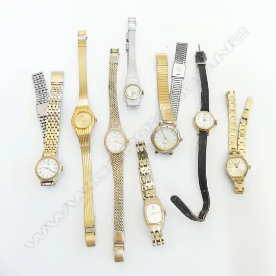 8 VINTAGE LADIES WRIST WATCHES; 2 SEIKO, 2 OLYMPIC, ETC