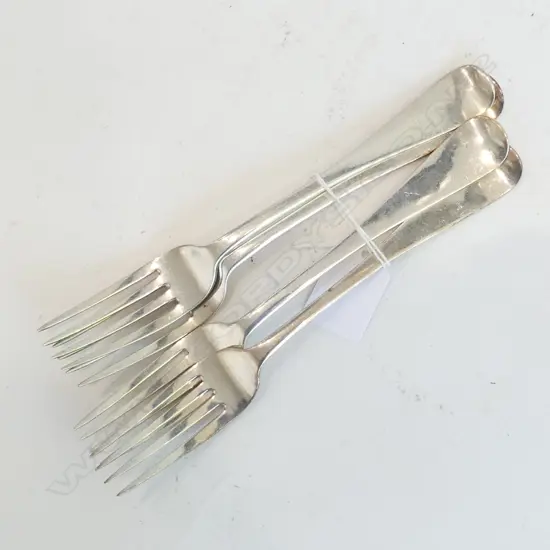 4 VICTORIAN STG SILVER FORKS 227G 