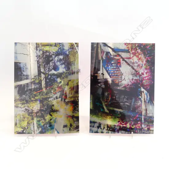 ARTIST UNKNOWN 2 WORKS ON METAL SCAPE XX111 AND XXVII  300 X 210 MM