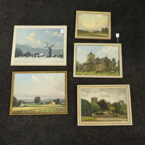 5 CLIVE BROWNE OIL ON BOARD ENGLISH LANDSCAPES 295x395mm