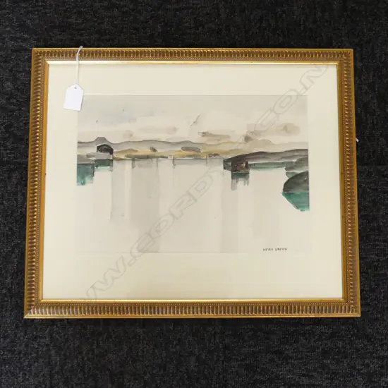 HELEN BROWN (1917-86) MAHURANGI WATERCOLOUR SIGNED 225 x 325 MM