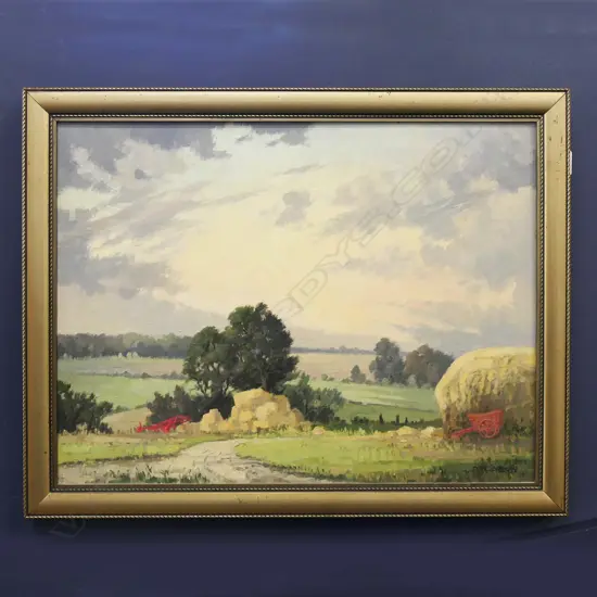 CLIVE BROWN OIL ON BOARD ENGLISH LANDSCAPE 445x600mm