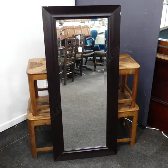 LG BLACK WOODEN FRAMED MIRROR 1200x520mm