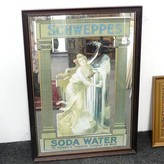 SCHWEPPES SODA WATER MIRROR - FAULTED 800x560mm