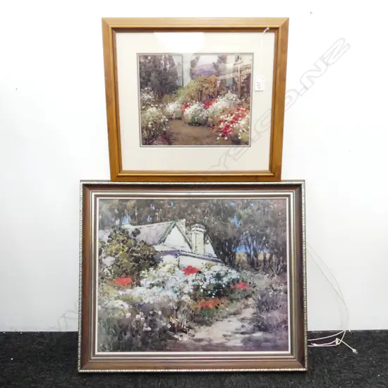 2 MARGARET STODDART PRINTS: GODLEY HOUSE 225x280mm, OLD HOUSE DIAMOND HARBOUR 405x505mm