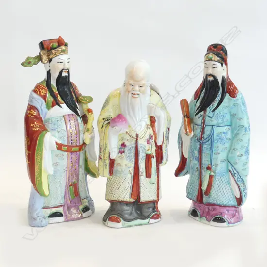 3 CHINESE SCHOLAR / WISEMEN FIGURES H.320mm