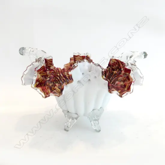 VENETIAN ART GLASS HANDLED BOWL H.190mm