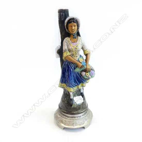 ITALIAN CERAMIC DECANTER - WOMAN w. BASKET H.330mm