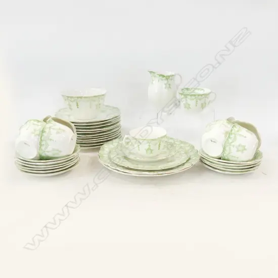LRG ANTIQUE JOHNSON BROS TEA SET, SEMI PORCELAIN