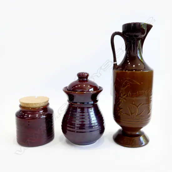 3PCS TITIAN STUDIO CHINA JUG H320MM LIDDED JAR & CORKED JAR H100MM