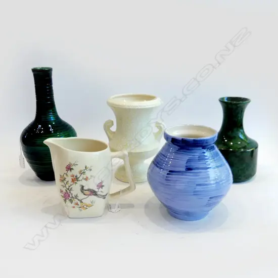 3 AQUILA STUDIO VASES TALLEST 290MM TITIAN VASE H210MM & TITIAN JUG H150MM