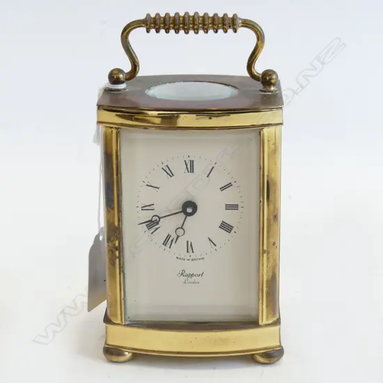 CARRIAGE CLOCK, RAPPORT LONDON w. KEY H.120mm
