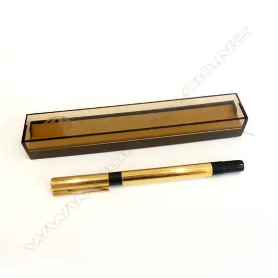 VINTAGE WATERMAN FIBRE NIB “GOLD” PEN IN BOX GOOD WRITING ORDER