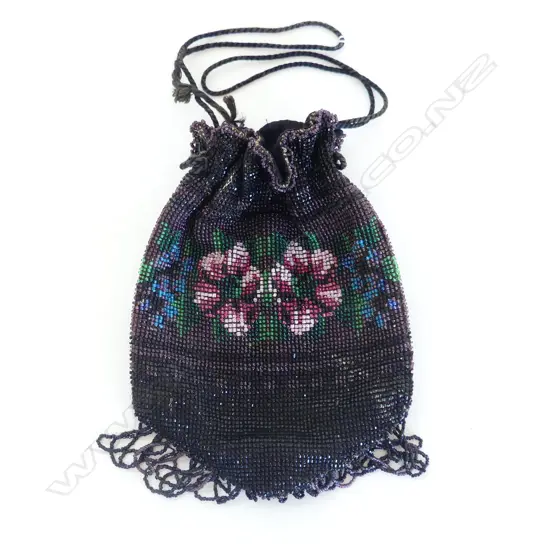 VINTAGE BEADED BAG H.230mm