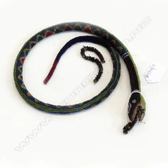 VINTAGE BEADED SNAKE L.760mm - TURKISH P.O.W.?