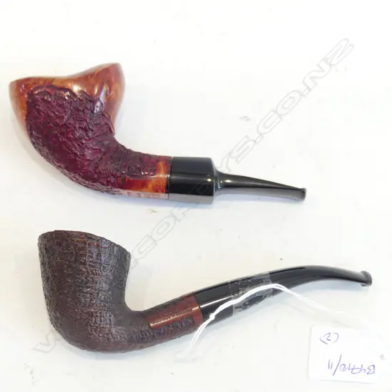 2 PIPES ONE KARL ERIK AND ONE CROWN VIKING HANDMADE IN DENMARK L 140 MM